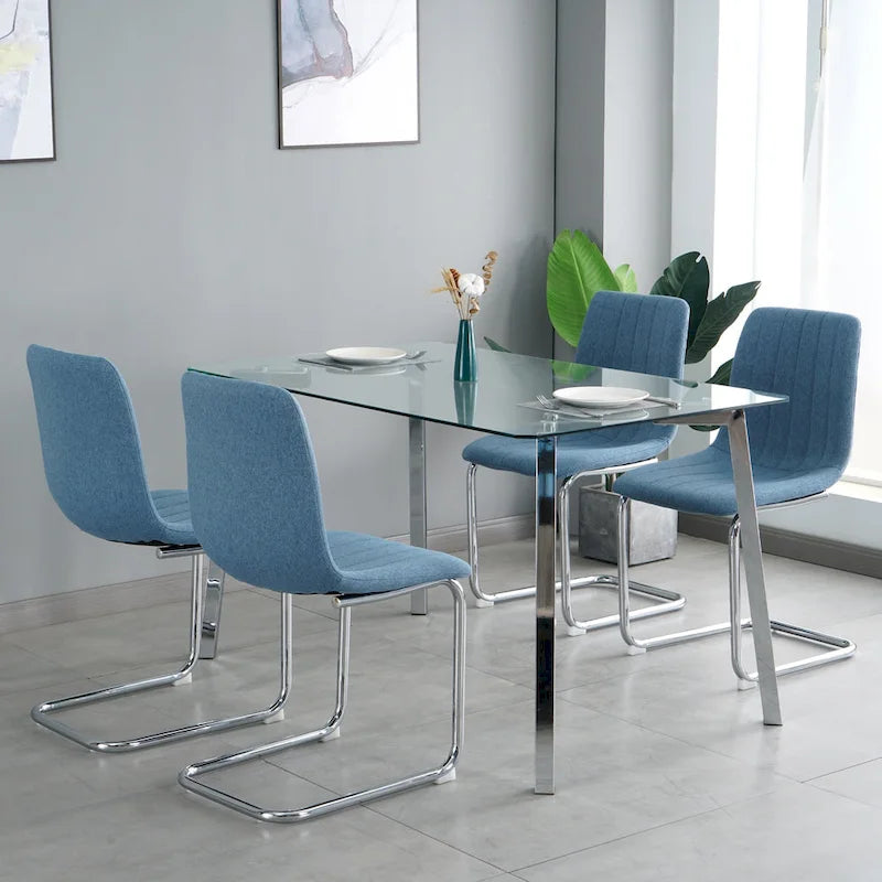 Lot de 4 chaises de salle à manger modernes avec pieds en métal