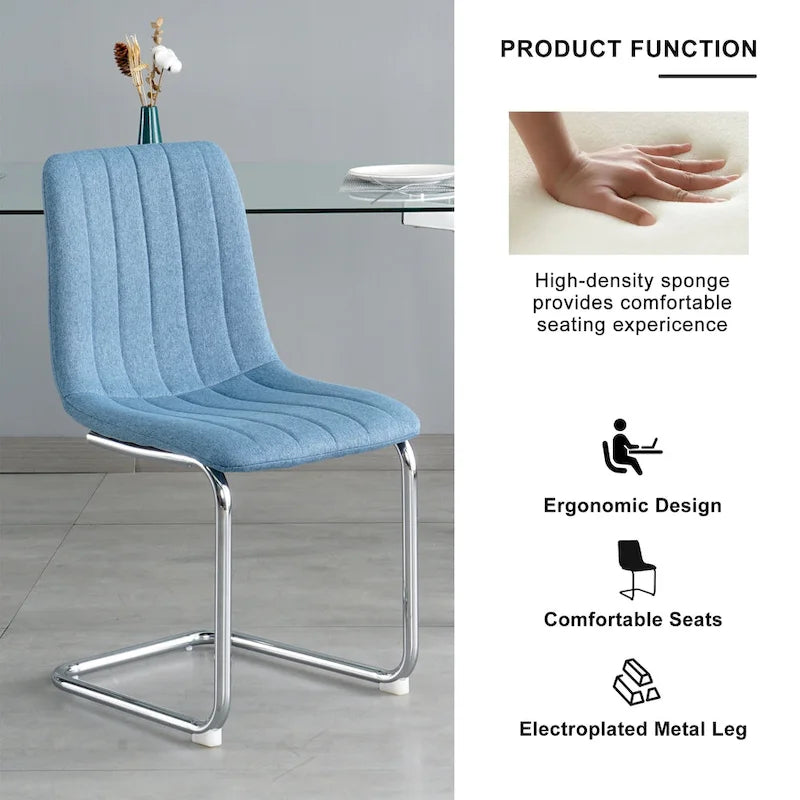 Lot de 4 chaises de salle à manger modernes avec pieds en métal