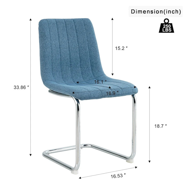 Lot de 4 chaises de salle à manger modernes avec pieds en métal