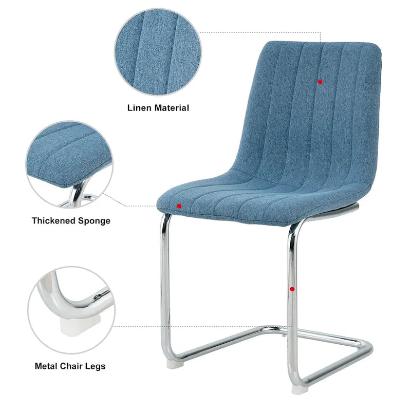 Lot de 4 chaises de salle à manger modernes avec pieds en métal