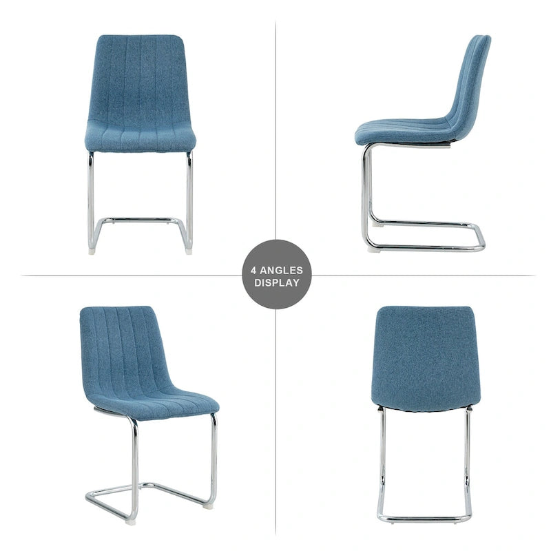 Lot de 4 chaises de salle à manger modernes avec pieds en métal