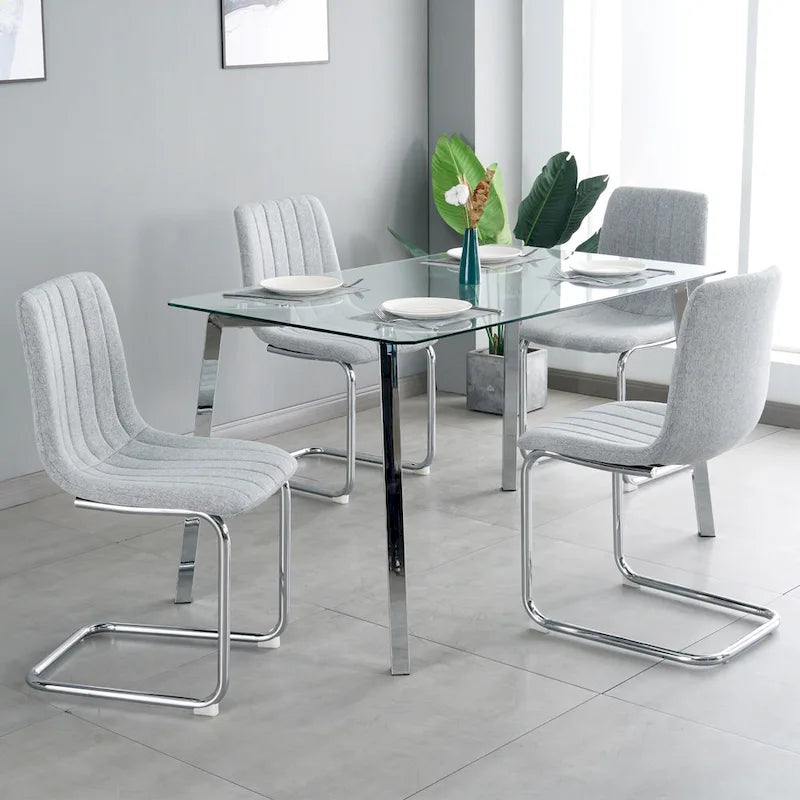 Lot de 4 chaises de salle à manger modernes avec pieds en métal