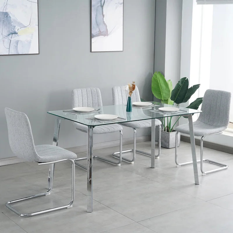 Lot de 4 chaises de salle à manger modernes avec pieds en métal