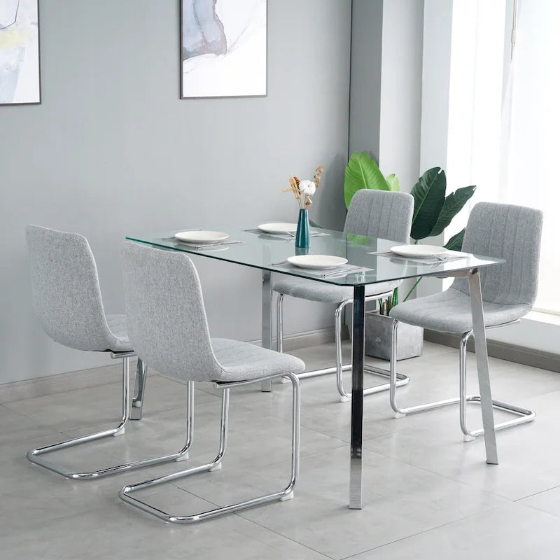 Lot de 4 chaises de salle à manger modernes avec pieds en métal