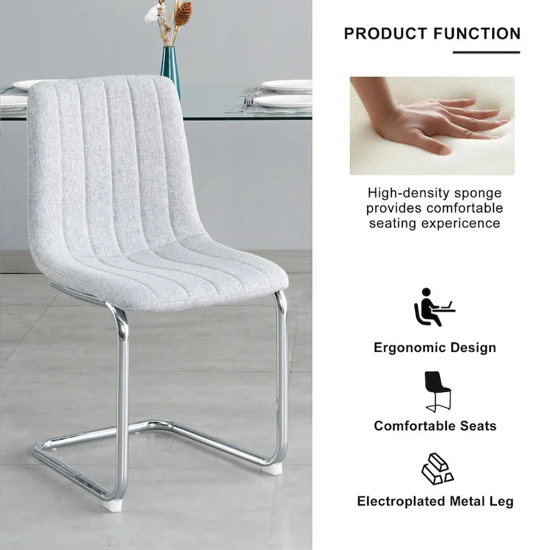 Lot de 4 chaises de salle à manger modernes avec pieds en métal