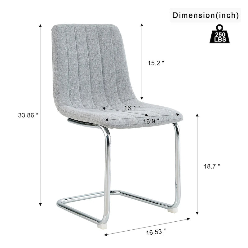 Lot de 4 chaises de salle à manger modernes avec pieds en métal