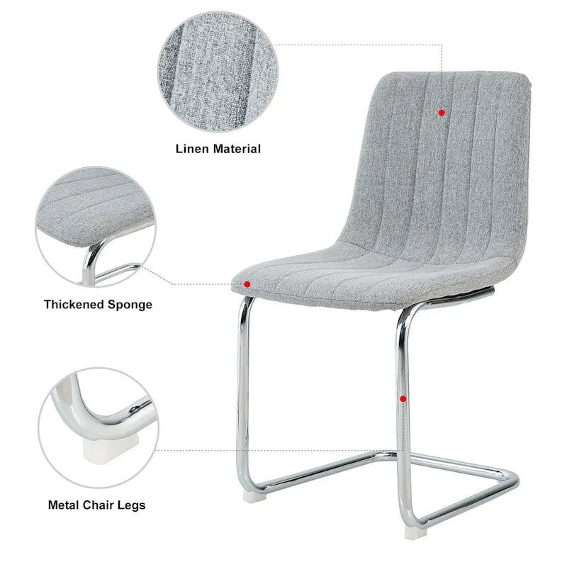 Lot de 4 chaises de salle à manger modernes avec pieds en métal