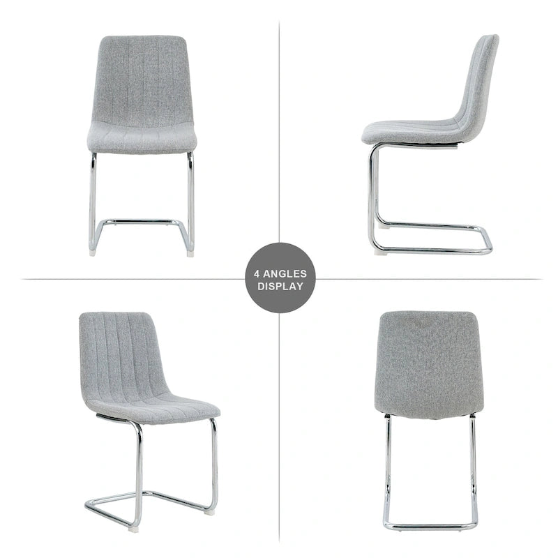 Lot de 4 chaises de salle à manger modernes avec pieds en métal
