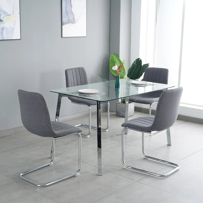 Lot de 4 chaises de salle à manger modernes avec pieds en métal
