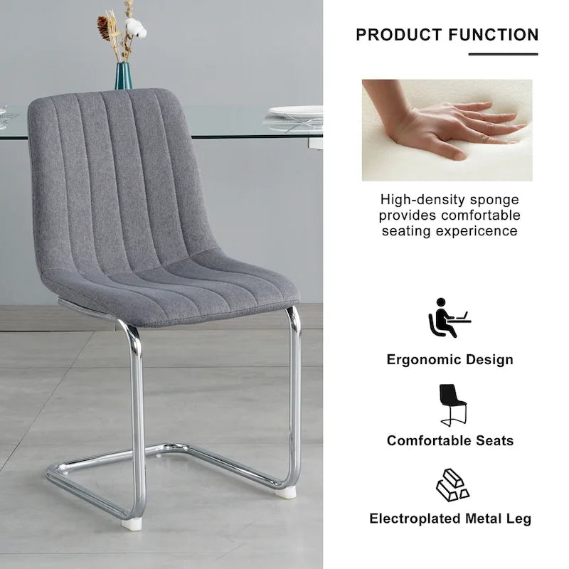 Lot de 4 chaises de salle à manger modernes avec pieds en métal