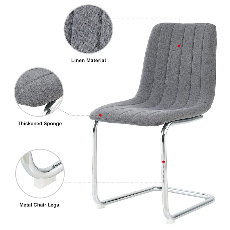 Lot de 4 chaises de salle à manger modernes avec pieds en métal