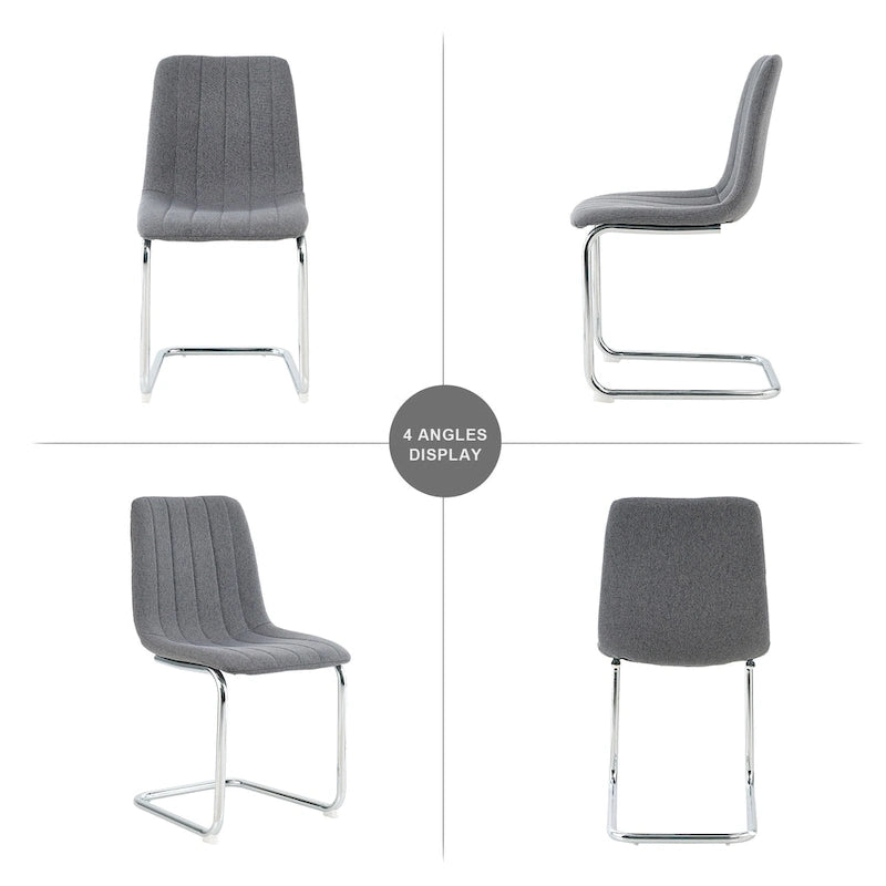 Lot de 4 chaises de salle à manger modernes avec pieds en métal