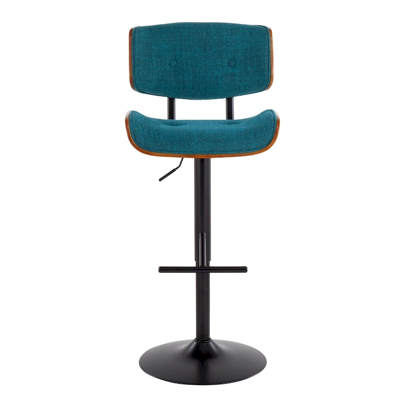Tabouret de bar réglable avec repose-pieds droit en T (lot de 2)