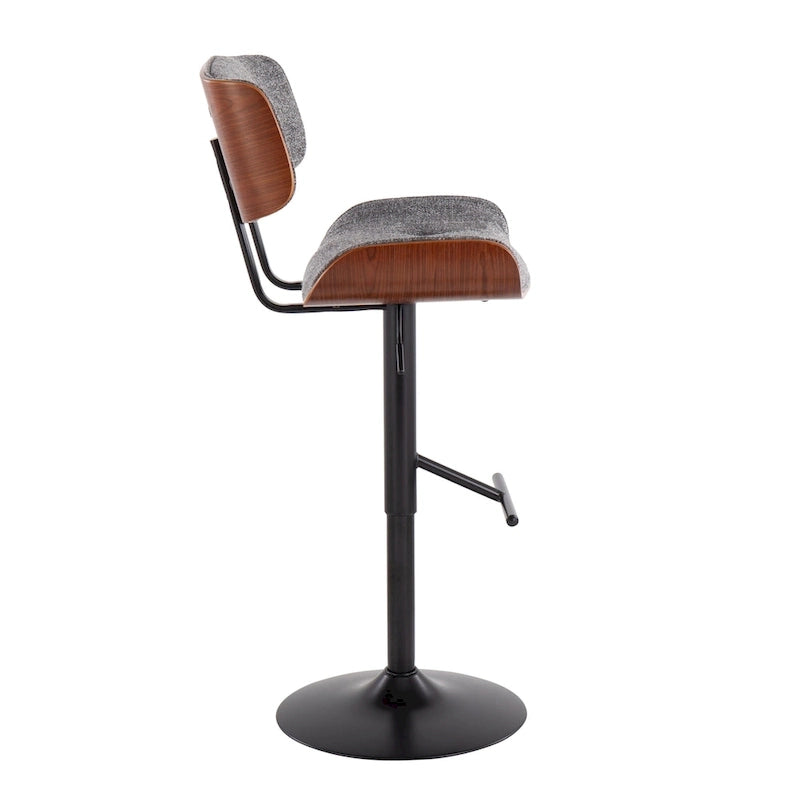 Tabouret de bar réglable avec repose-pieds droit en T (lot de 2)