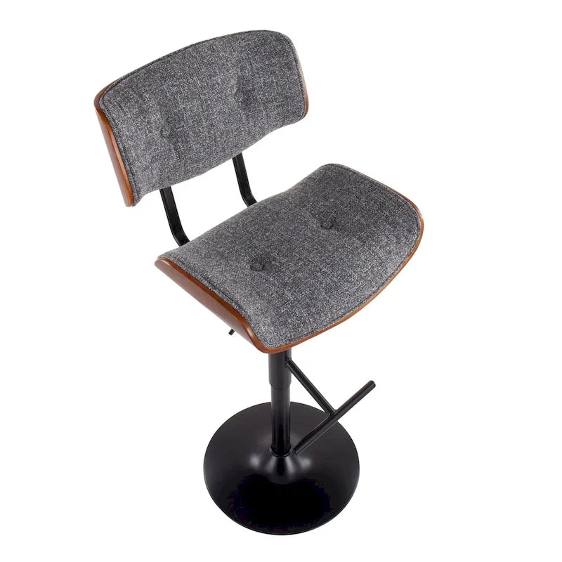 Tabouret de bar réglable avec repose-pieds droit en T (lot de 2)