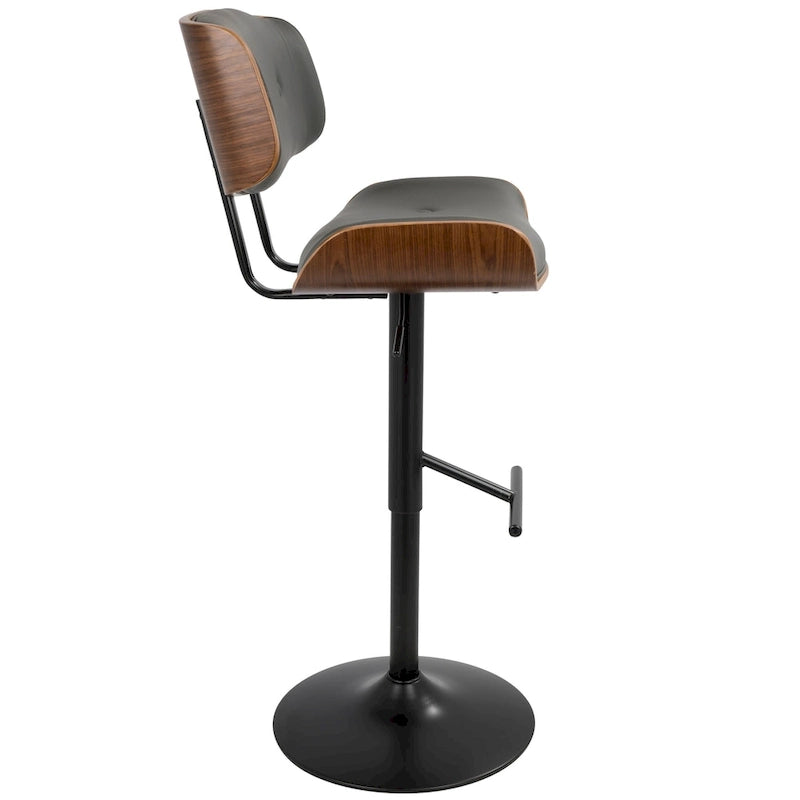 Tabouret de bar réglable avec repose-pieds droit en T (lot de 2)
