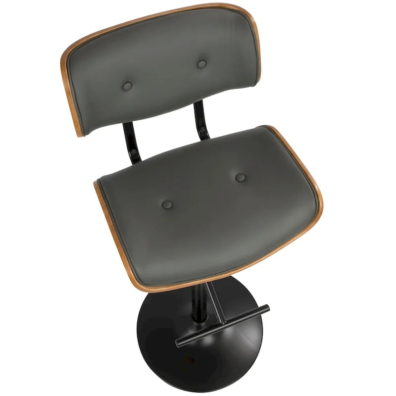 Tabouret de bar réglable avec repose-pieds droit en T (lot de 2)