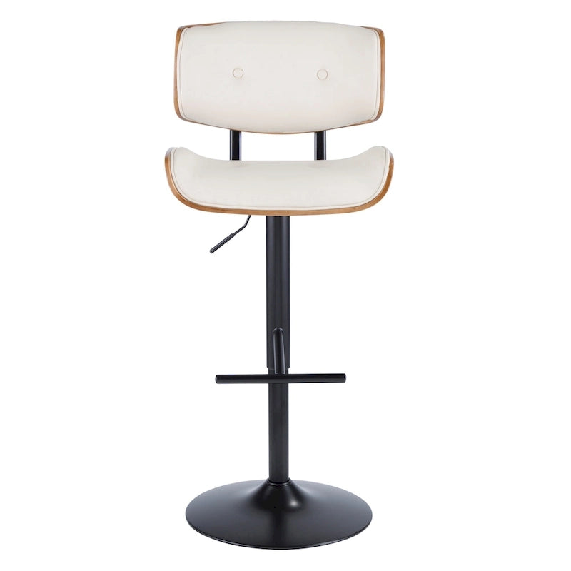 Tabouret de bar réglable avec repose-pieds droit en T (lot de 2)