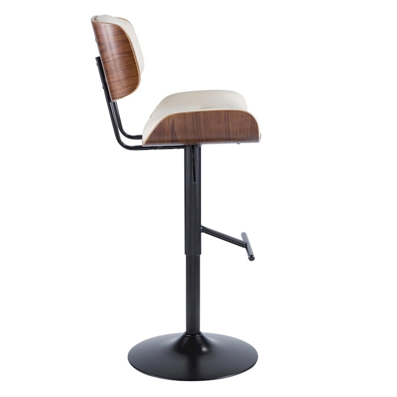 Tabouret de bar réglable avec repose-pieds droit en T (lot de 2)