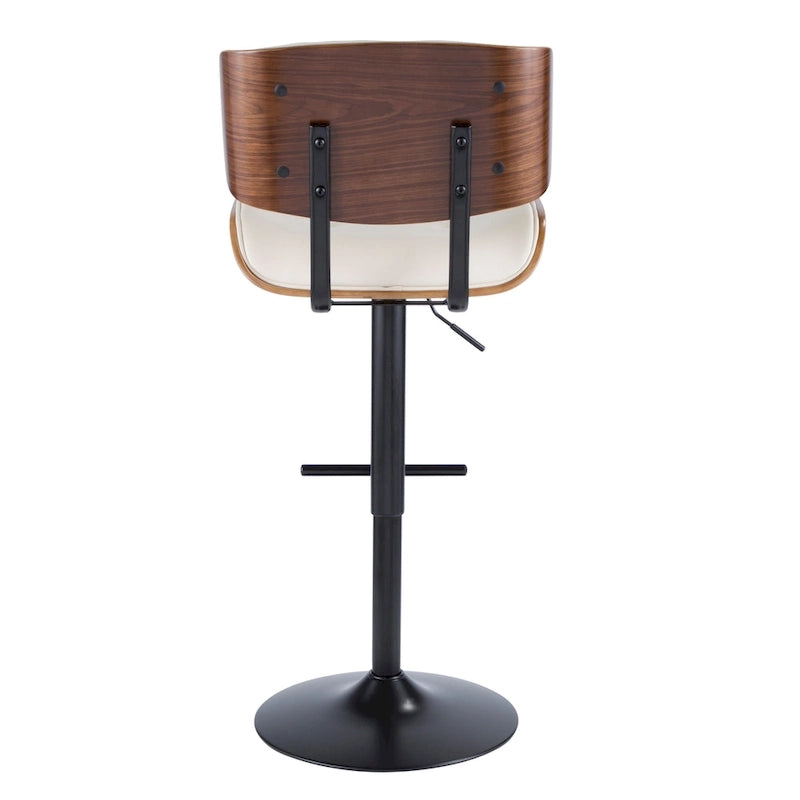 Tabouret de bar réglable avec repose-pieds droit en T (lot de 2)