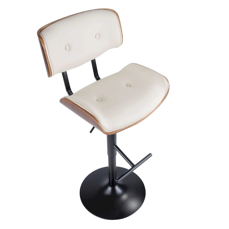 Tabouret de bar réglable avec repose-pieds droit en T (lot de 2)