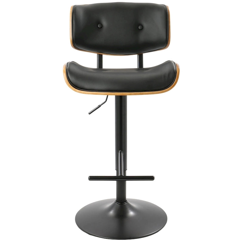 Tabouret de bar réglable avec repose-pieds droit en T (lot de 2)