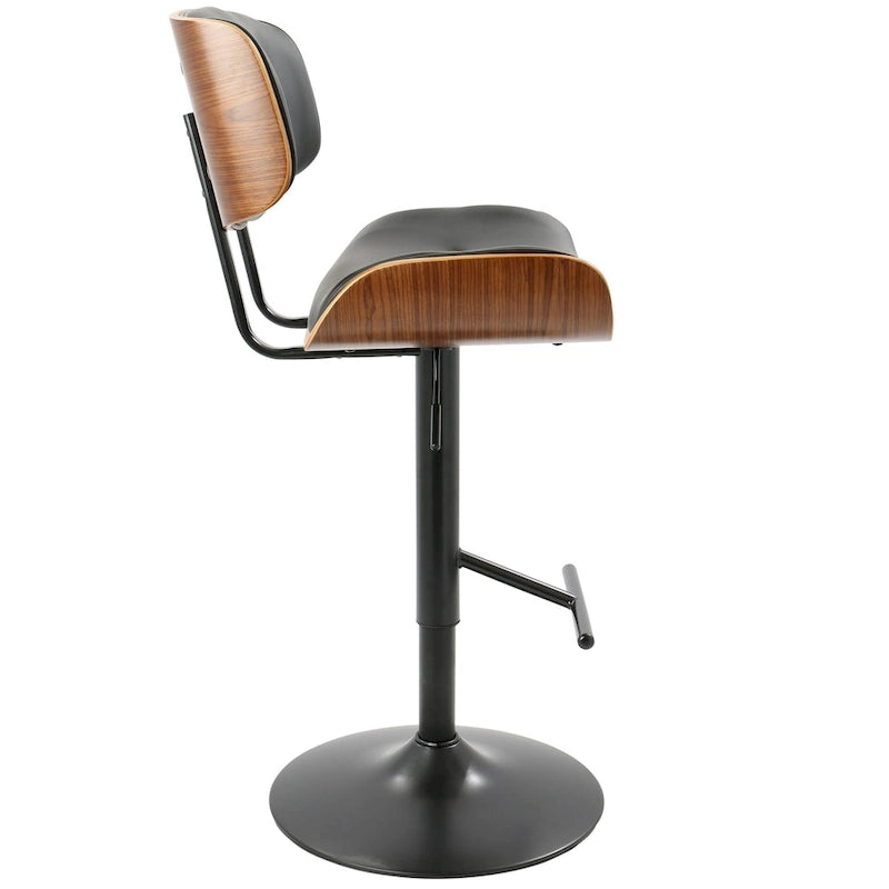 Tabouret de bar réglable avec repose-pieds droit en T (lot de 2)