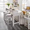 Ensemble 4 pièces de style ferme moderne, blanc vieilli, marché aux puces