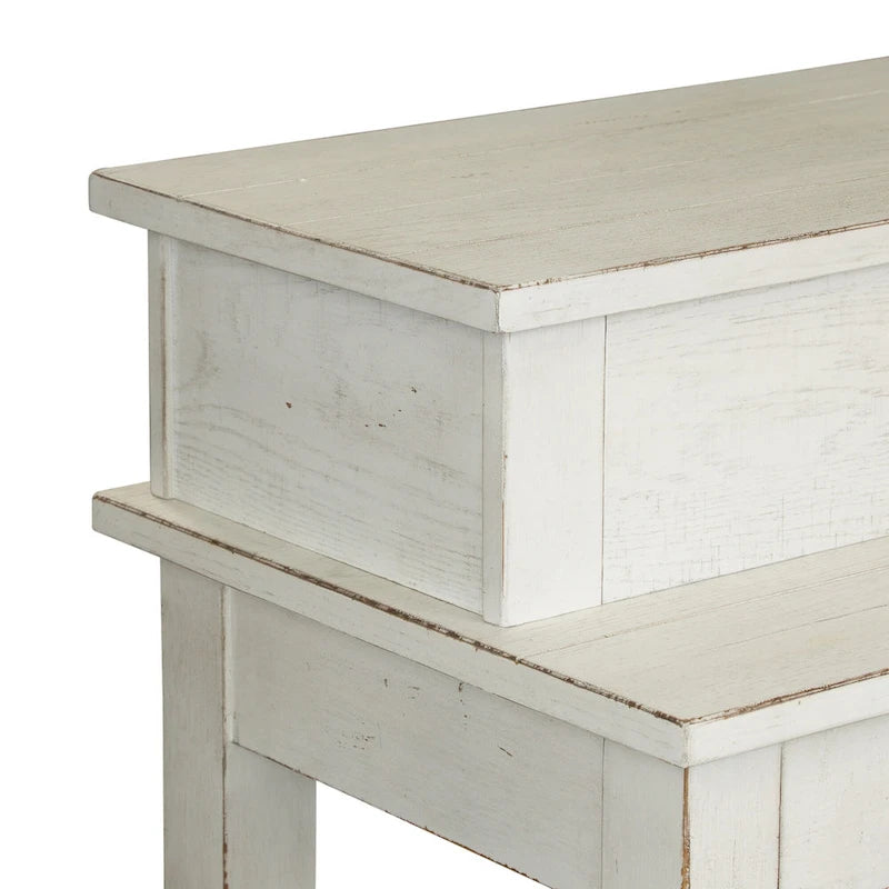 Ensemble 4 pièces de style ferme moderne, blanc vieilli, marché aux puces