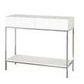Console extensible blanc et chrome laqué Esprit simple