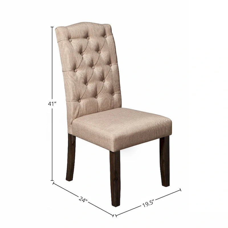 Lot de 2 chaises de salle à manger capitonnées - Gris délavé - 19,5L x 24P x 41H