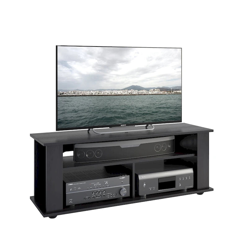 Meuble TV noir, pour téléviseurs jusqu'à 55 pouces