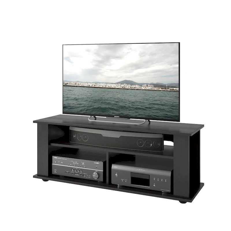 Meuble TV noir, pour téléviseurs jusqu'à 55 pouces