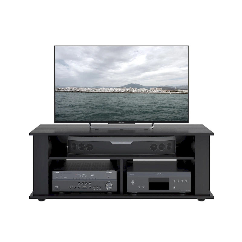 Meuble TV noir, pour téléviseurs jusqu'à 55 pouces