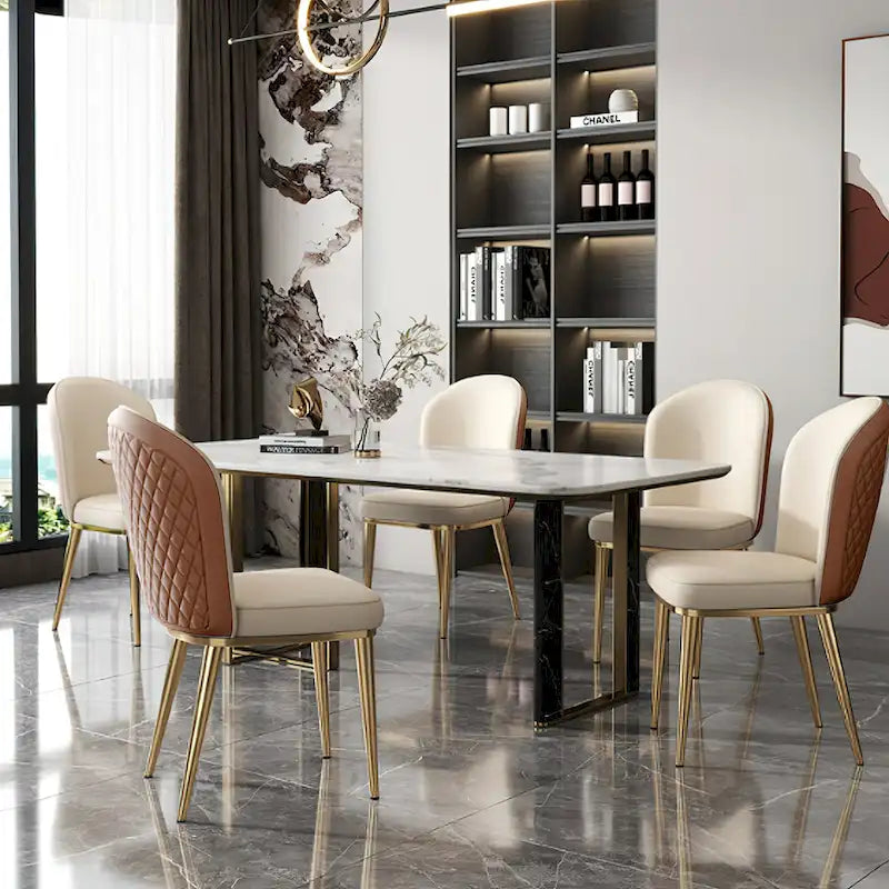 Chaises de salle à manger modernes en acier inoxydable (lot de 2)
