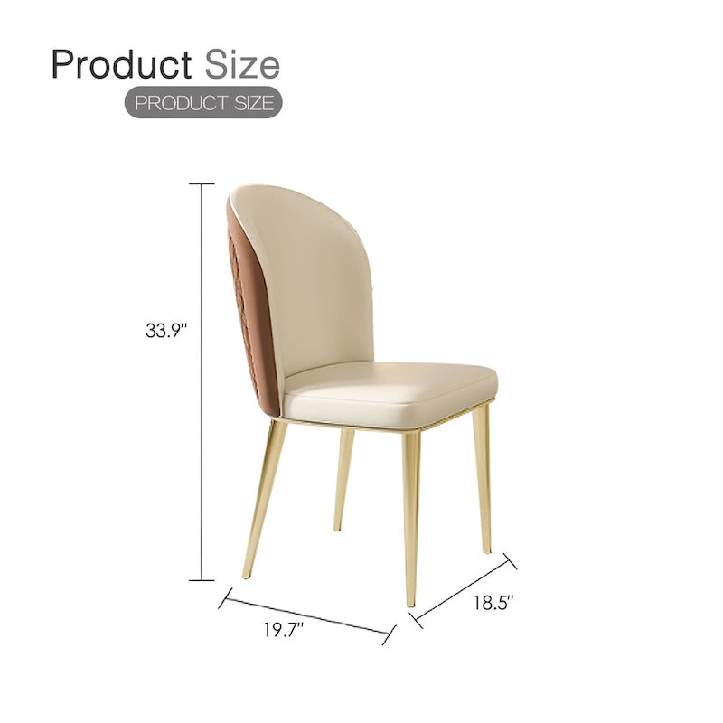 Chaises de salle à manger modernes en acier inoxydable (lot de 2)