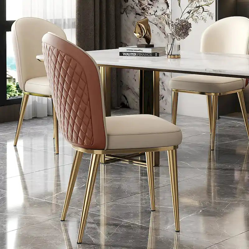 Chaises de salle à manger modernes en acier inoxydable (lot de 2)