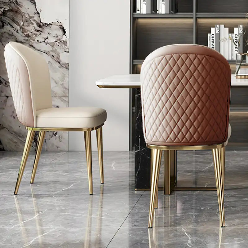 Chaises de salle à manger modernes en acier inoxydable (lot de 2)