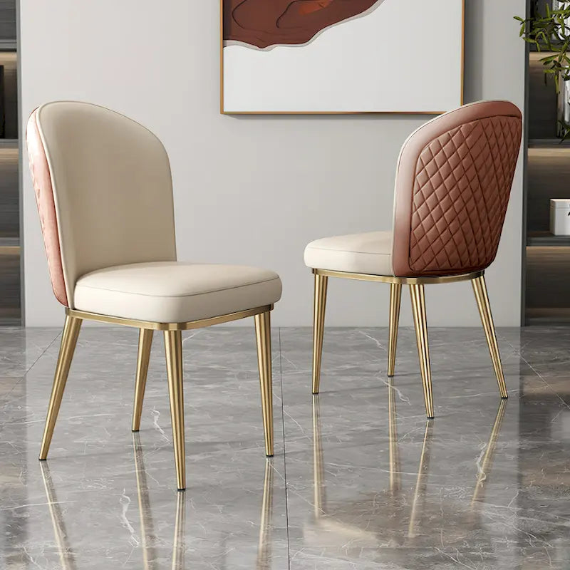 Chaises de salle à manger modernes en acier inoxydable (lot de 2)