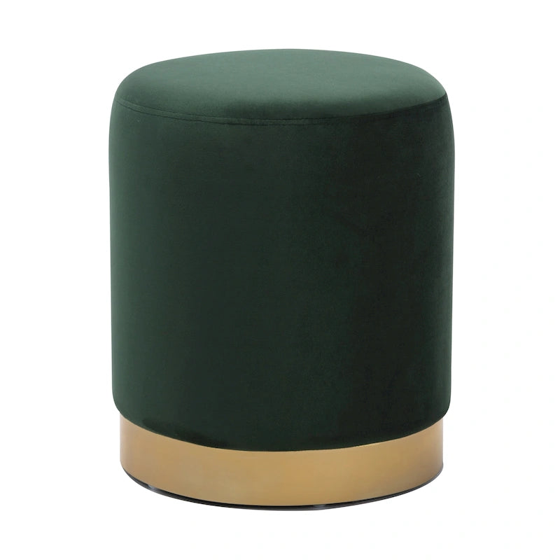Petit Pouf Rond en Velours Rembourré