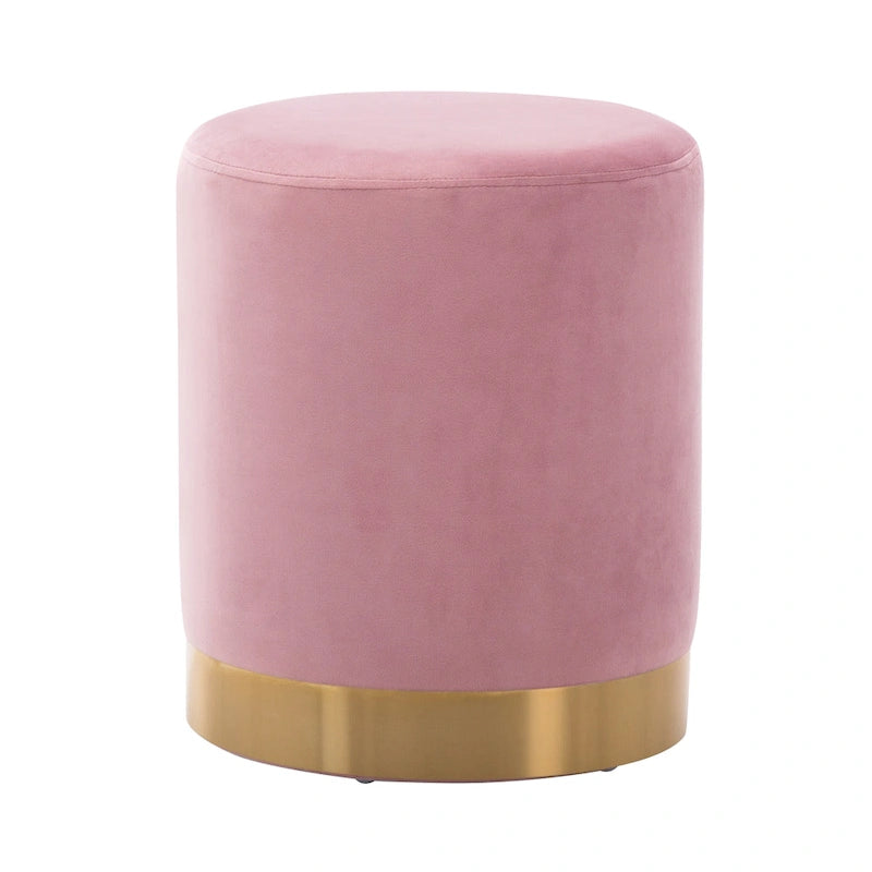 Petit Pouf Rond en Velours Rembourré