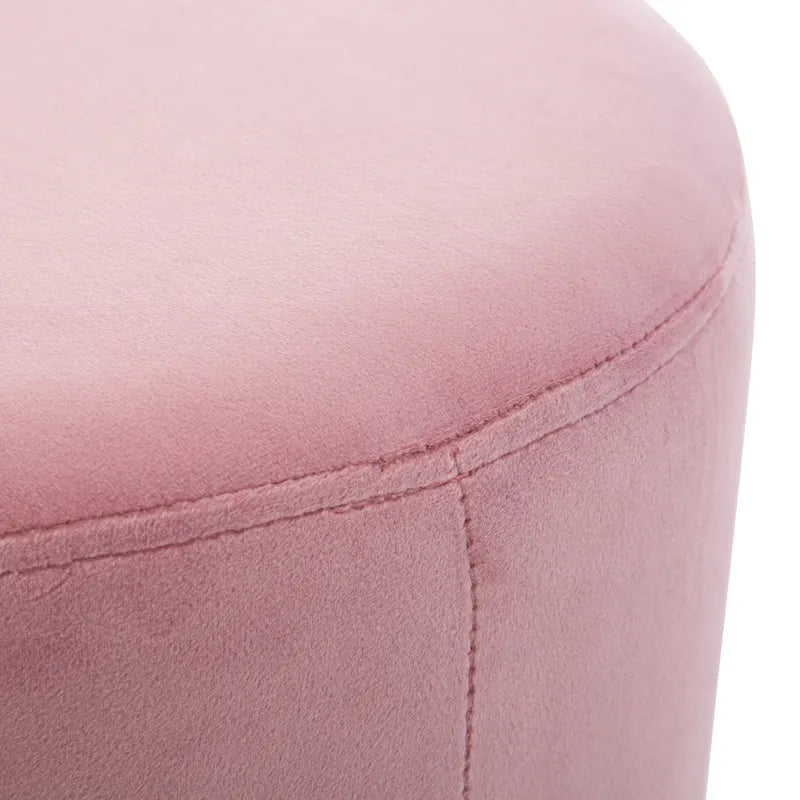 Petit Pouf Rond en Velours Rembourré