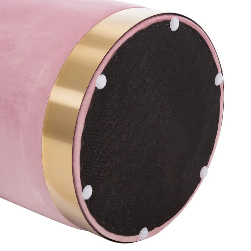 Petit Pouf Rond en Velours Rembourré