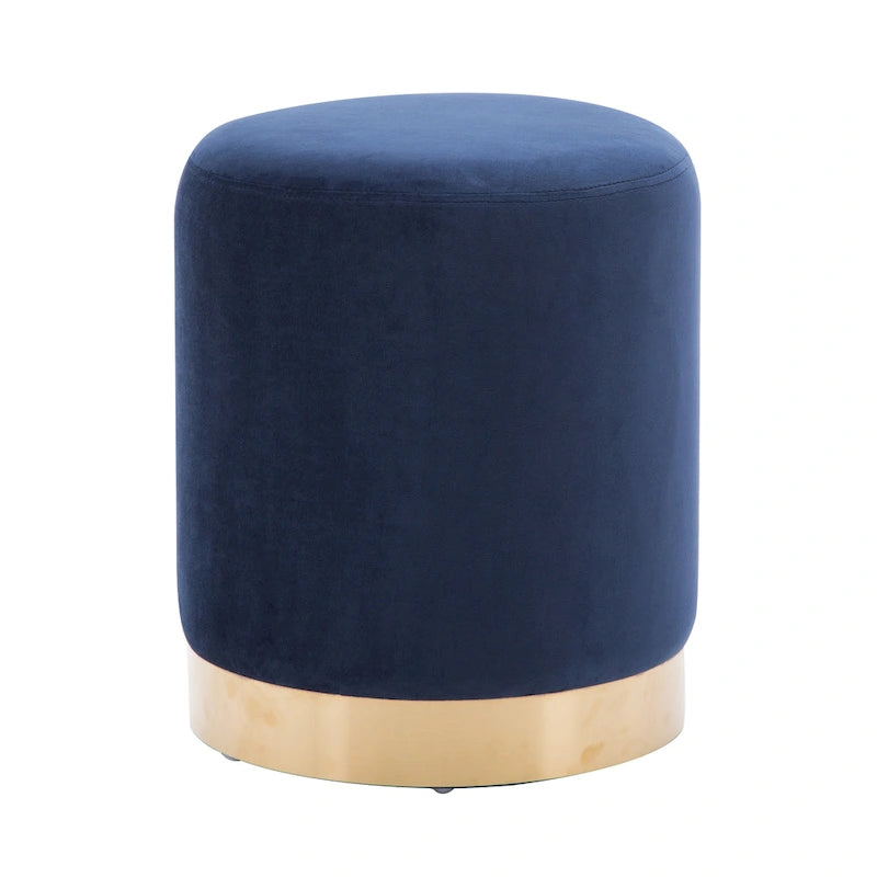 Petit Pouf Rond en Velours Rembourré