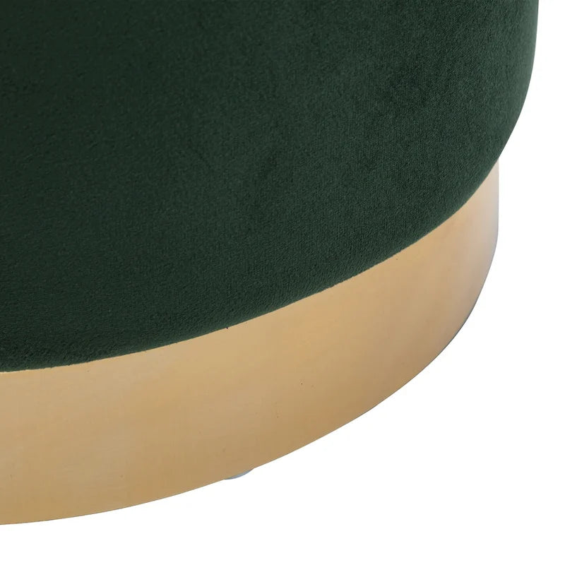 Petit Pouf Rond en Velours Rembourré