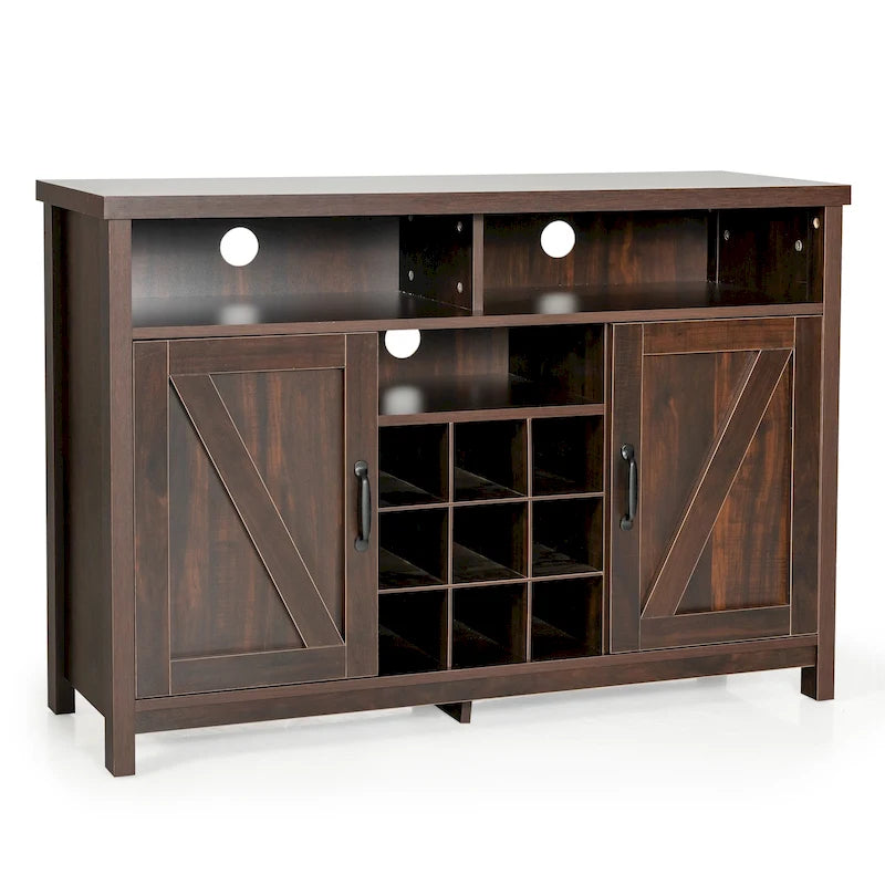Buffet Bahut Meuble de Rangement de Cuisine avec Casier à Vin et 2 Portes