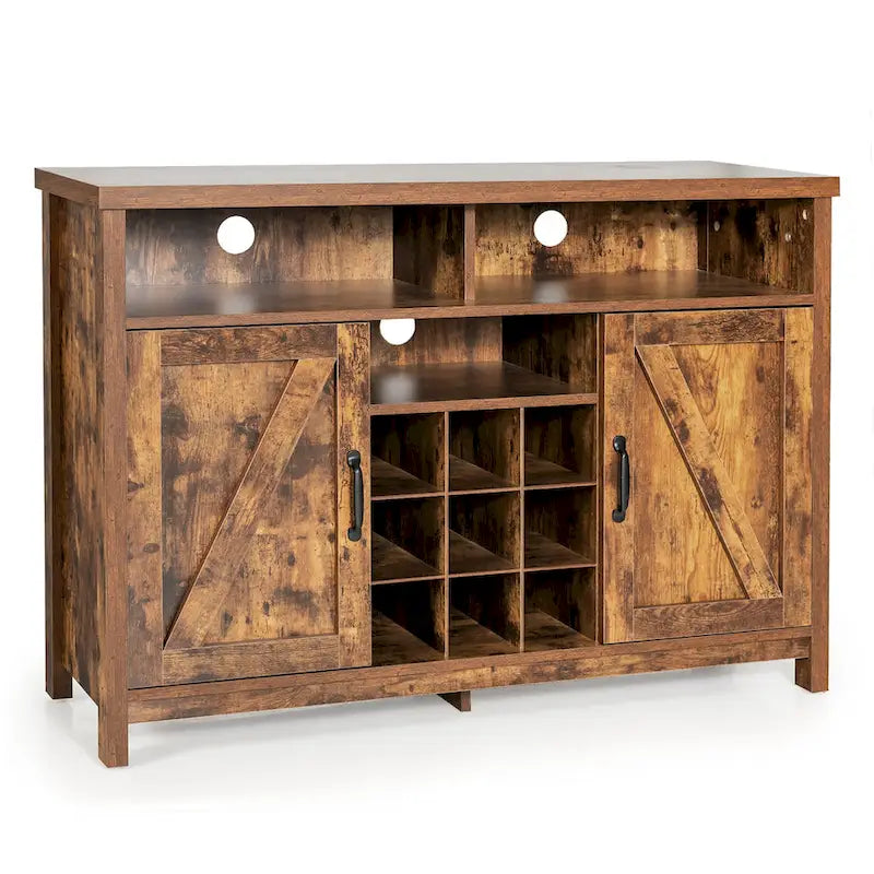 Buffet Bahut Meuble de Rangement de Cuisine avec Casier à Vin et 2 Portes