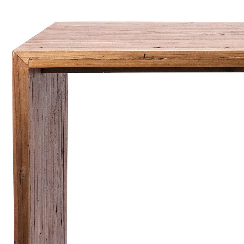 Table de salle à manger rectangulaire en teck recyclé de 78 pouces avec effet cascade