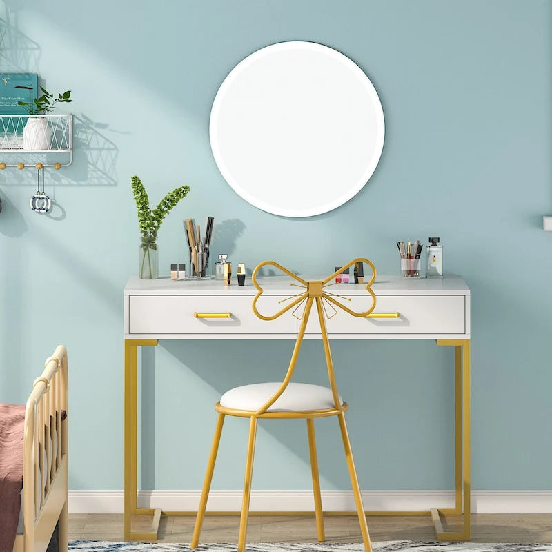 Bureau d'ordinateur moderne / Bureau de travail avec 2 tiroirs pour chambre à coucher, bureau à domicile