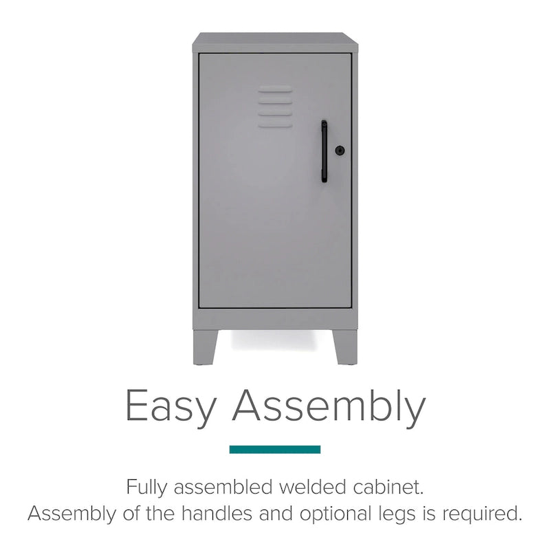 Armoire de rangement compacte à 2 étagères avec porte ventilée, 27,5 po H